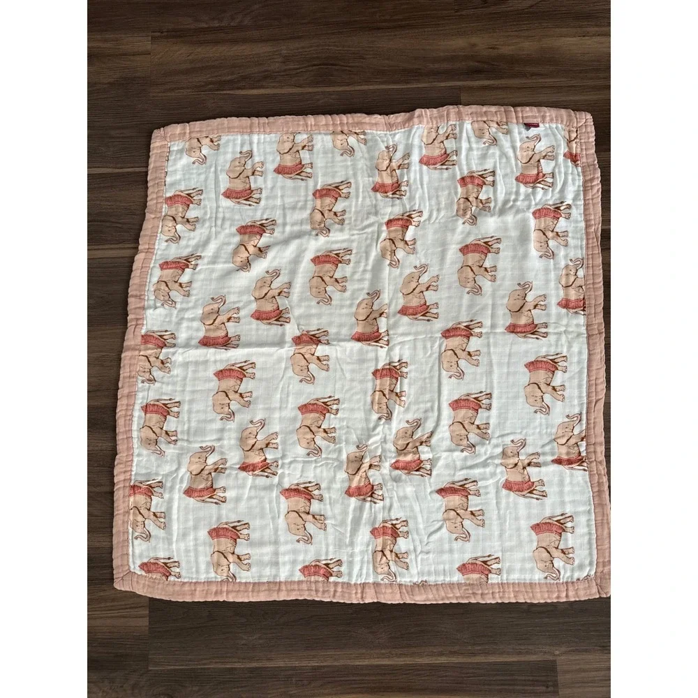 Milkbarn Big Lovey Blanket Baby Pink Elephant Tutu Muslin Bamboo Cotton